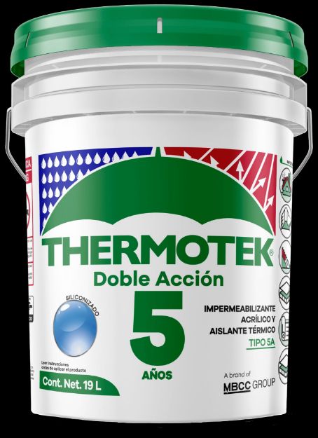 Imagen de 017812 IMPERMEABILIZANTE DOBLE ACCION BCO 5 AÑOS 19 LTS THERMOTEK