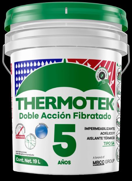 Imagen de 017813 IMPERMEABILIZANTE FIBERMAX BCO 5 AÑOS 19 LTS THERMOTEK