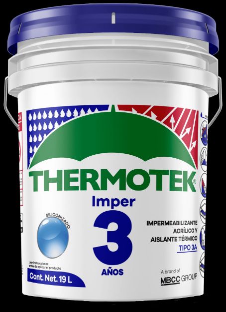 Imagen de 017814 IMPERMEABILIZANTE IMPER BCO 3 AÑOS 19 LTS THERMOTEK
