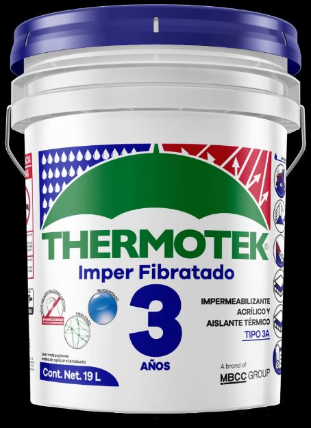 Imagen de 017815 IMPERMEABILIZANTE FIBERMAX BCO 3 AÑOS 19 LTS THERMOTEK