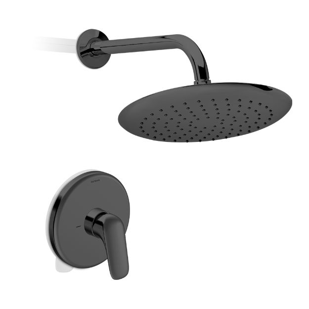 Imagen de 018507 REGADERA MONOCONTROL LIQUID NEGRO CORONA (LQ4105551)