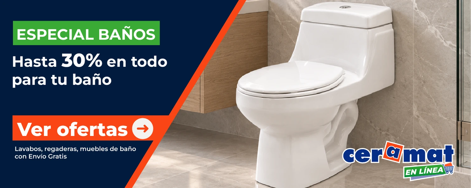 Especial baños en Ceramat: hasta 30% en lavabos, regaderas y muebles de baño