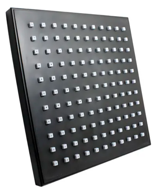 Imagen de 018691 REGADERA CUADRADA 44MCN MALASIA NEGRO S/BRAZO RUGO