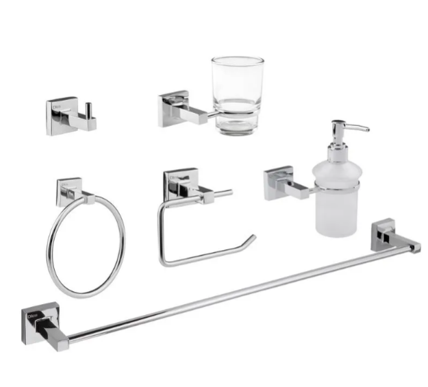 Imagen de 018557 ACCS DE BAÑO 6 PZAS 3300 CROMO DICA