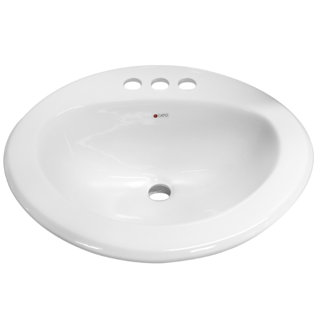Imagen de 017098 LAVABO DRO_P IN OVALADO TERRA BLANCO CATO