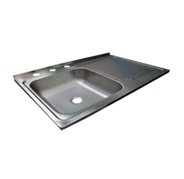 Imagen de 019288 TARJA 75X45 9EDSR ACERO INOX ESC.DER S/RESPALDO RUGO