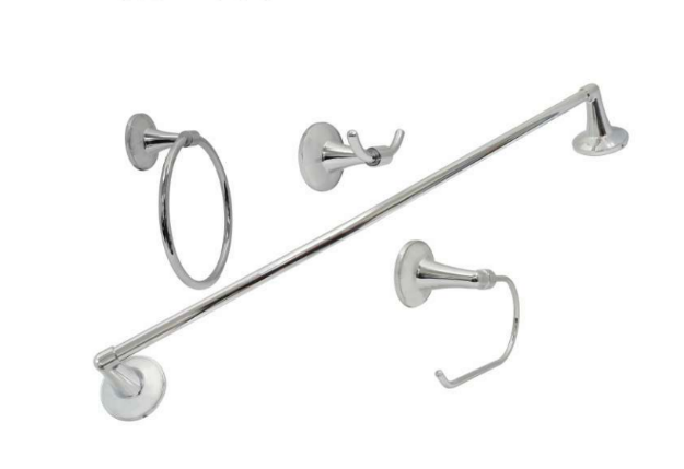 Imagen de 019642 ACCS DE BAÑO 4 PZAS JE08C CROMO RUGO